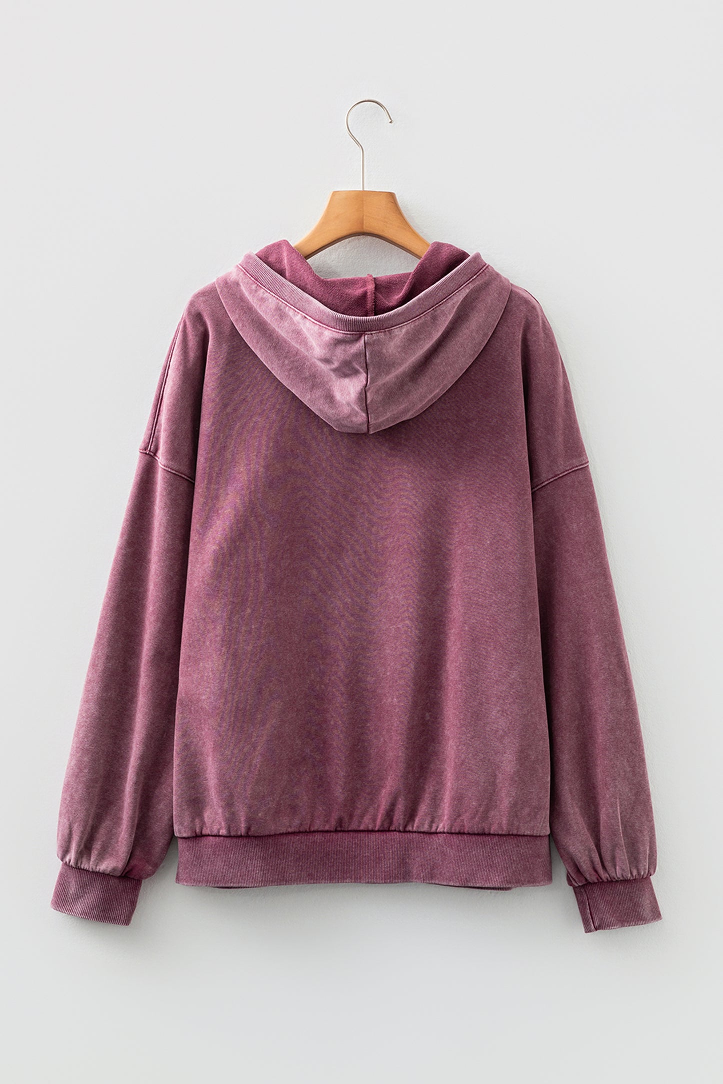 Elmwood Half Zip Kangaroo Pocket Mineral Wash Baggy Hoodie