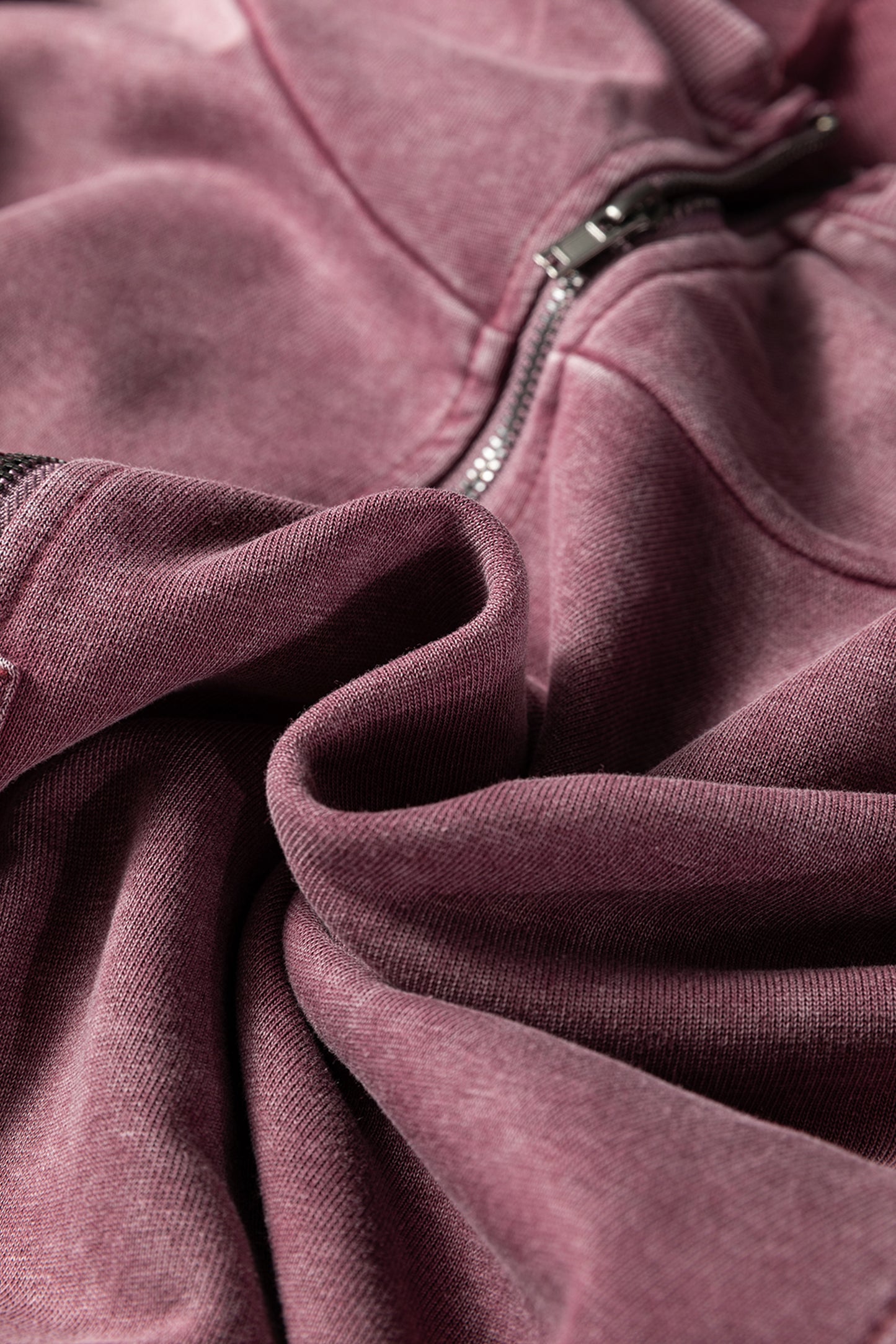 Elmwood Half Zip Kangaroo Pocket Mineral Wash Baggy Hoodie