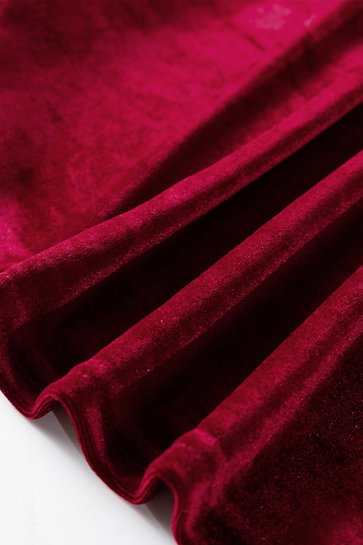 Evergreen Asymmetric Button Keyhole Neck Long Sleeve Velvet Blouse