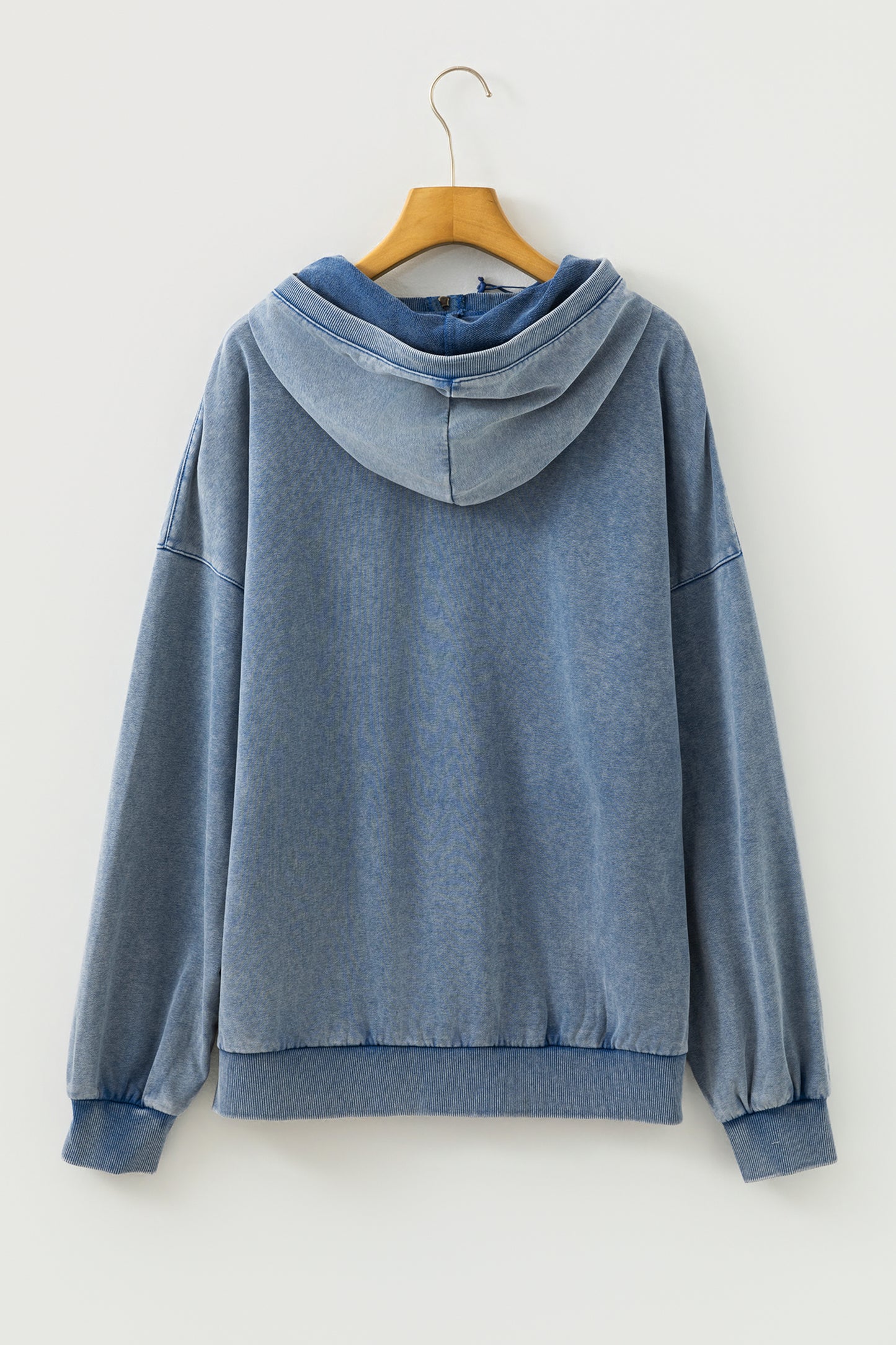 Elmwood Half Zip Kangaroo Pocket Mineral Wash Baggy Hoodie