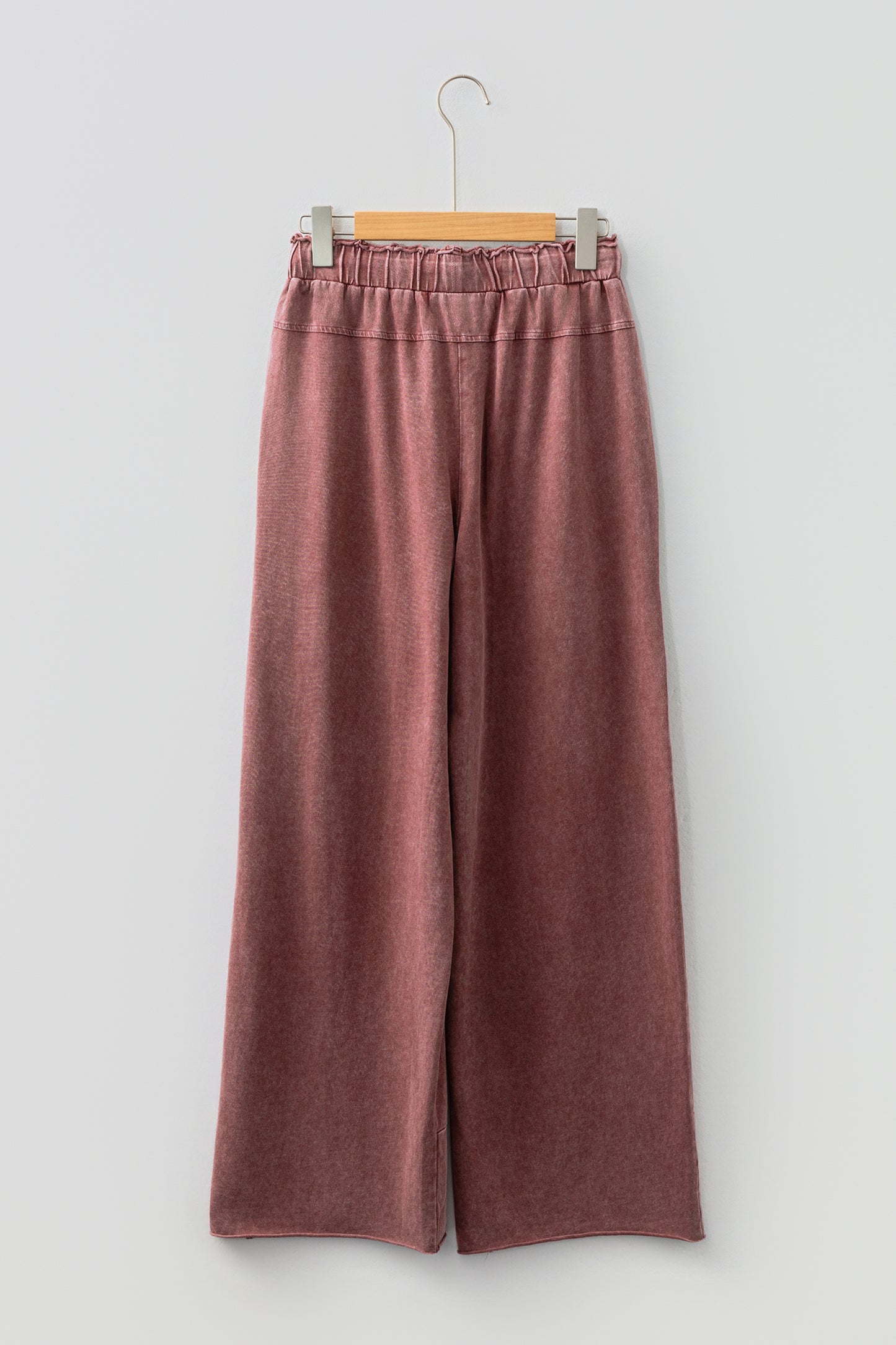 Medium Grey Mineral Wash Lace-up High Waist Raw Hem Patched Pocket Pants