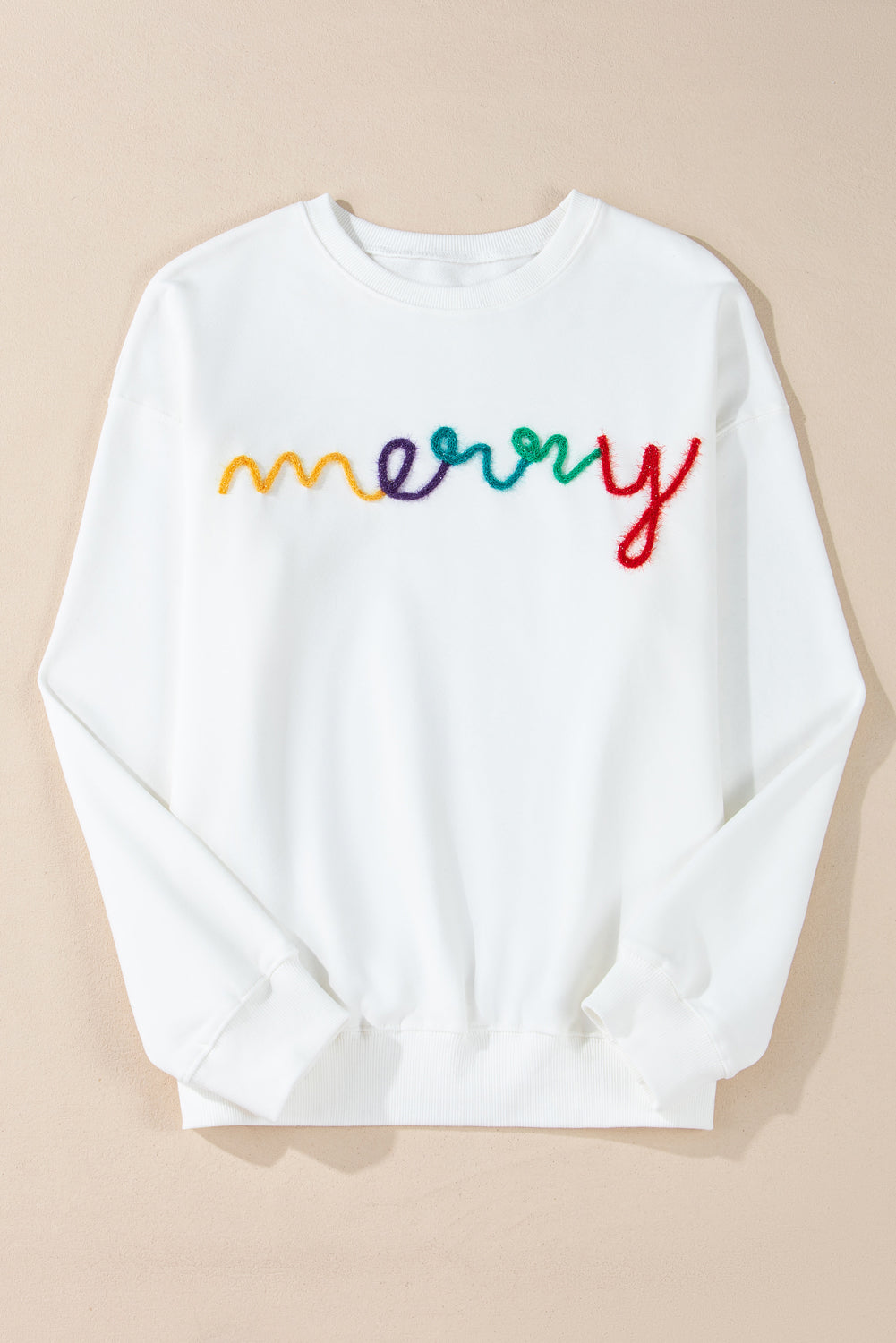 Bright Green MERRY Graphic Pullover Sweatshirt