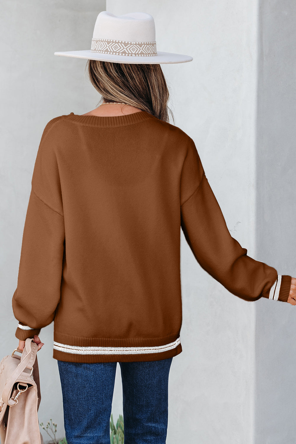 Light Grey See You Cowboy Embroidered Western Graphic Sweater