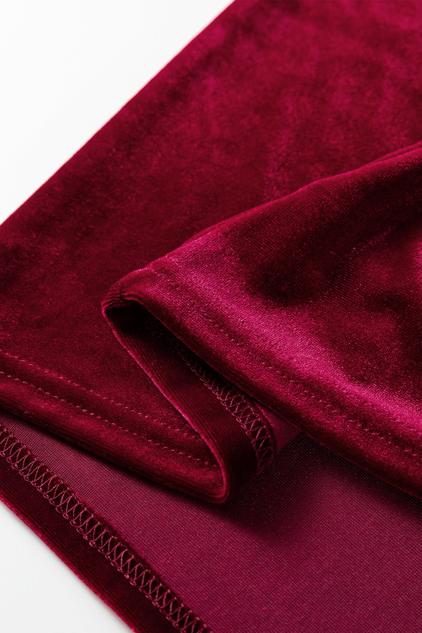 Evergreen Asymmetric Button Keyhole Neck Long Sleeve Velvet Blouse